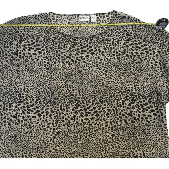 Chico’s 100% Silk Short Sleeved Leopard Print Top, Sz L/12 (Chico’s Sz 2), NWOT - Picture 5 of 10